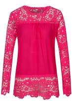 Thumbnail for your product : Fashion Story Women Lace Crochet Chiffon Sleeve Flower Autumn Top Blouse Shirt