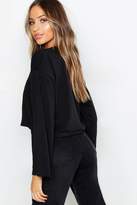 Thumbnail for your product : boohoo Petite Flare Sleeve Sweat Top