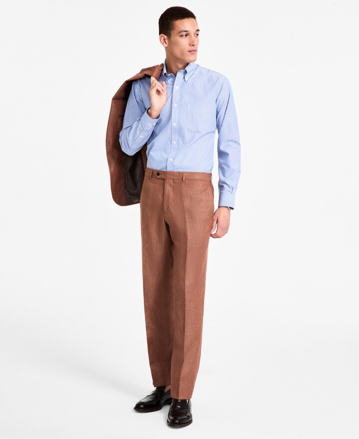 Brooks Brothers B by Men's Linen Classic-Fit Suit Separates Pant
