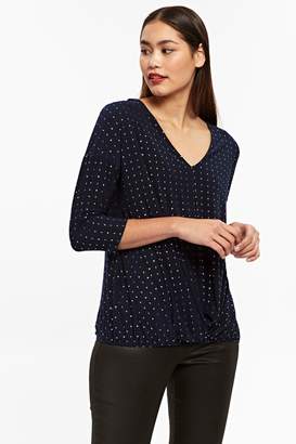 WallisWallis Navy Fitted Knot Top