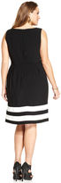 Thumbnail for your product : Amy Byer Plus Size Sleeveless Border-Stripe A-Line Dress