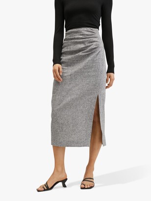 MANGO Cat-A Long Pencil Skirt, Grey