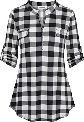 fashion vintage plaid zip collar long sleeve sweatshirt