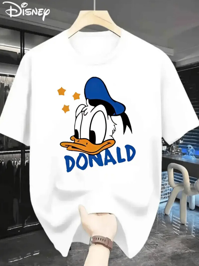 Funny Cool Couple Disney Family Cartoon Donald Duck T Shirt Unisex Men Summer Cotton Women Tee Oversize Top Streetwear Clothing