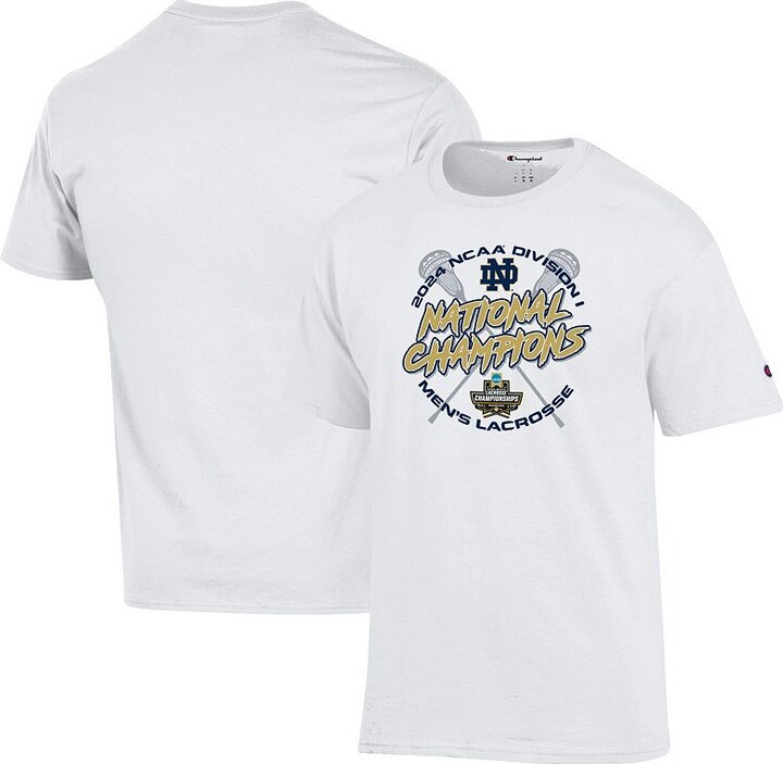 Men's Champion White Notre Dame Fighting Irish 2024 NCAA Men's Lacrosse National Champions Locker Room T-Shirt