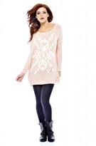 Thumbnail for your product : AX Paris Women's Knit Snowflake Tunic Length Sweater - Online Exclusive