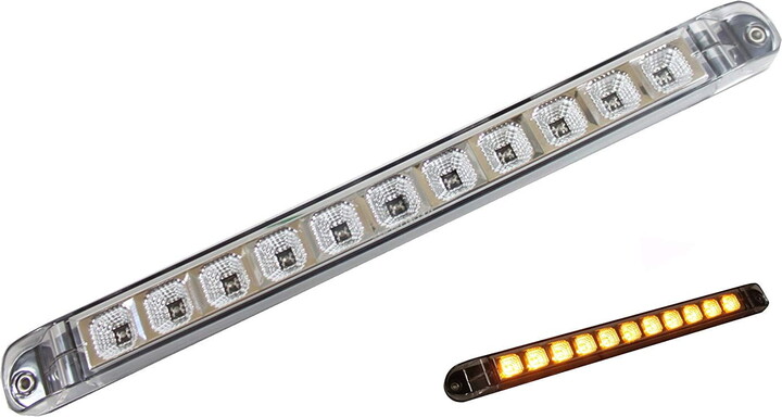 Smiling JuJu Sparkling Amber LED 17" Identification Light Bar / Emergency Turn Signal for Truck Trailer RV EHD