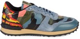 Thumbnail for your product : Valentino Camo Print Leather Sneakers