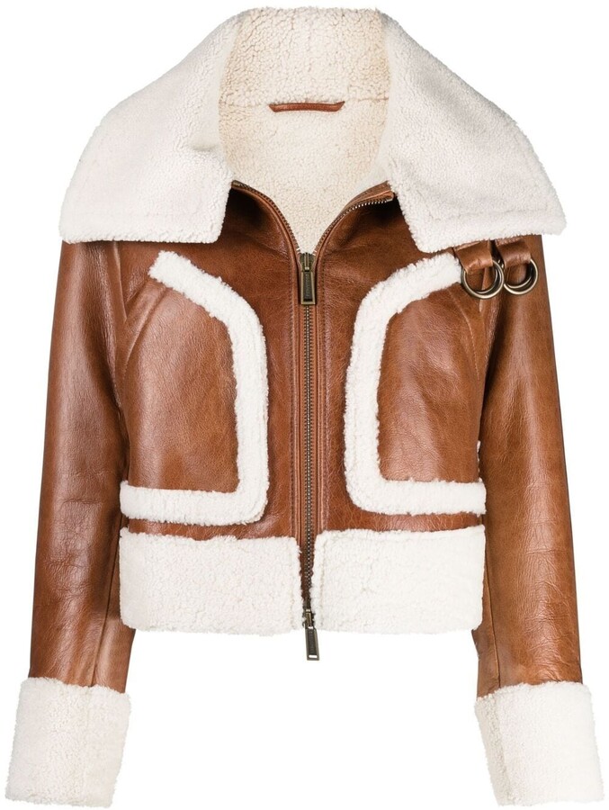 dsquared leather jacket womens