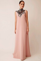 Thumbnail for your product : Gabriele Fiorucci Bucciarelli Sleeveless Gown with Sequin Embroidered Yoke