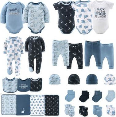 The Peanut Shell The Baby Boys Layette Gift Set Elephant Blue 30 Piece