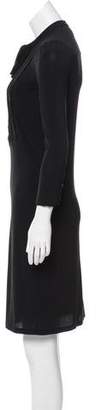 Burberry Sash-Accented Knee-Length Dress