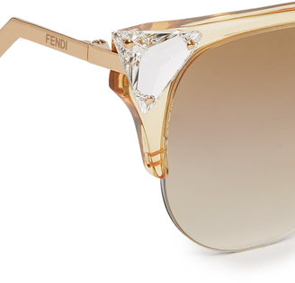 Fendi Iridia Crystal Corner Sunglasses