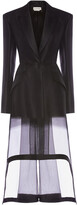 Thumbnail for your product : Alexander McQueen High-Low Sheer Wool-Silk Jacket