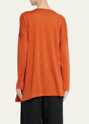eskandar Long-Sleeve V-Neck T-Shirt (Long length)