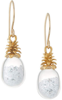 Catherine Weitzman Pineapple Shaker Earrings, White CZ