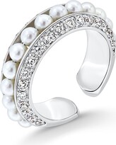 Thumbnail for your product : David Morris 18kt white gold diamond single Row ring