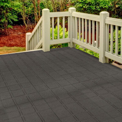 Pure Garden Deck Tiles 8-Pack - Dual-Sided Outdoor Flooring Tile - 14.22SQFT Rubber Pavers for Outside Patio, Garden Walkway, Balcony, or Shed