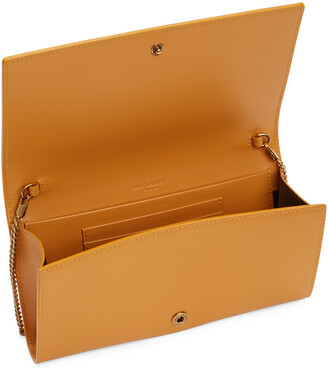 Saint Laurent Yellow Leather Chain Wallet Bag