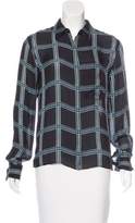 Thumbnail for your product : A.L.C. Silk Plaid Long Sleeve Top