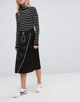 Thumbnail for your product : Monki Aysemetric Contrast Midi Skirt