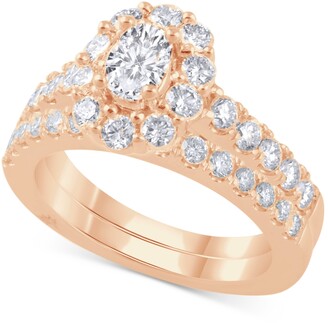 Marchesa Diamond Oval Halo Bridal Set (2 ct. t.w.) in 18k White, Yellow or Rose Gold