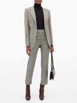 Thumbnail for your product : Petar Petrov Helen Houndstooth And Contrast-back Wool Trousers - Grey Multi