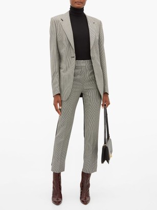 Petar Petrov Helen Houndstooth And Contrast-back Wool Trousers - Grey Multi