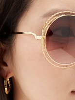 Thumbnail for your product : Chloé Carlina Round Metal Sunglasses - Purple Gold