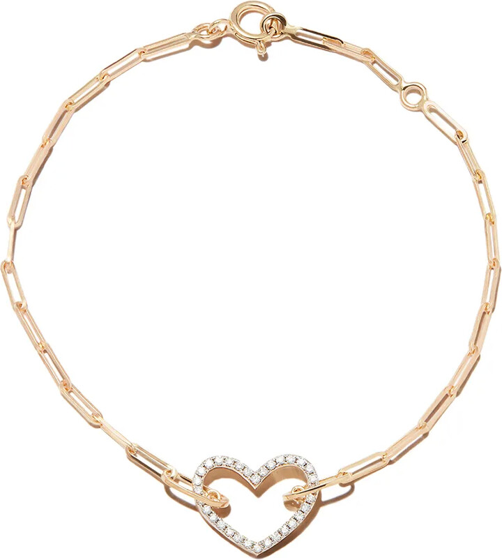 Yvonne Léon 18kt yellow gold Petit Coeur diamond bracelet