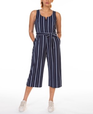 petite striped jumpsuit
