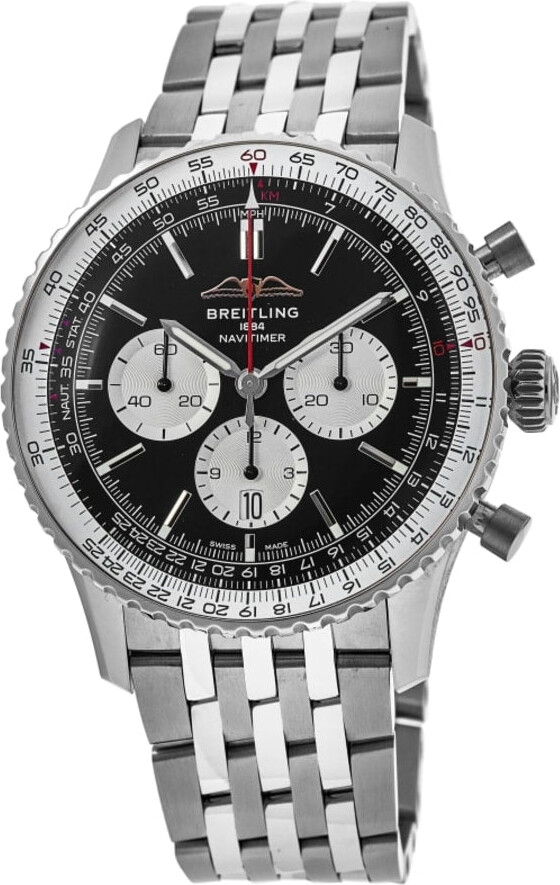 Breitling Navitimer B01 Chronograph 46 Black Dial Steel Men's Watch AB0137211B1A1