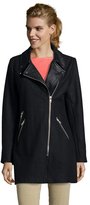 Thumbnail for your product : Wyatt black wool blend faux leather detailed moto coat