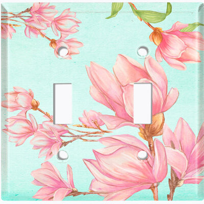 WorldAcc Magnolia Flowers Leaves 1-Gang Toggle Light Switch Wall Plate
