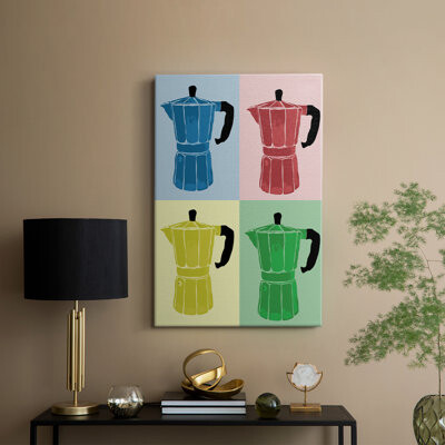 Lark Manor Moka Pot Colorblock -Gallery Wrapped Cavas