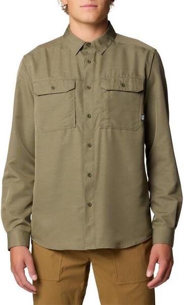 Mountain Hardwear Men's Canyon Long Sleeve Button Up Shirt XLarge Stone Green