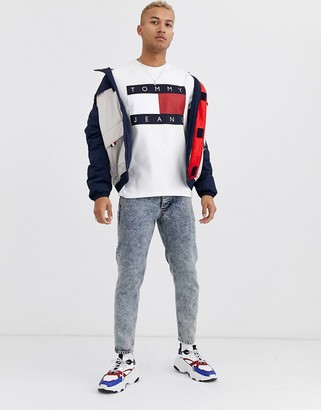Tommy Jeans large flag t-shirt in white