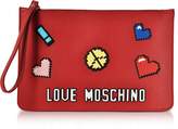 Thumbnail for your product : Love Moschino Love Pixel Red Eco-Leather Clutch