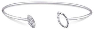 HBC CONCERTO Leaf Sterling Silver Bangle Bracelet with 0.14 TCW Diamond