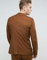 Thumbnail for your product : ASOS DESIGN WEDDING Skinny Suit Jacket in Rust Tonic