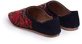 Jeffrey Campbell Embroidered Floral Slippers