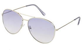 Topshop Womens Arnie Large Aviator Sunglasses - Blue