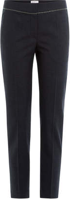 Brunello Cucinelli Wool-Cotton Pants with Embellishment