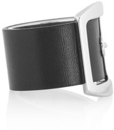 Thumbnail for your product : Givenchy Ring in black leather and palladium-tone brass
