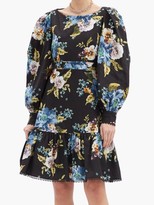 Thumbnail for your product : Erdem Rydal Carnation Bouquet-print Cotton Dress - Black Print