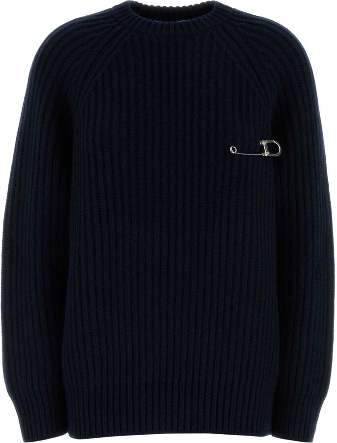 Prada Dark Blue Wool Blend Sweater