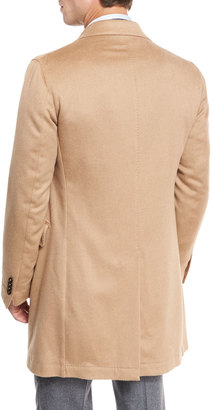 Neiman Marcus Camel-Hair Single-Breasted Topcoat
