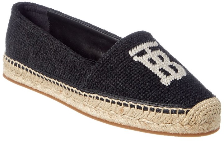 monogram motif cotton and leather espadrilles