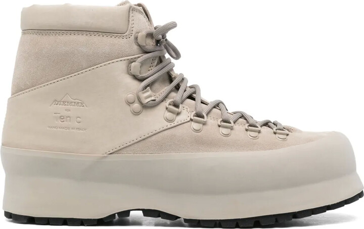 Mens Grey Leather Boots ShopStyle AU