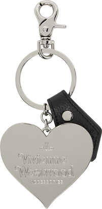 Vivienne Westwood Black Mirror Heart Orb Keychain - ShopStyle